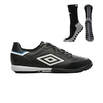 Chuteira Society Umbro Speciali Classic + Meia Antiderrapante - Adulto PRETO