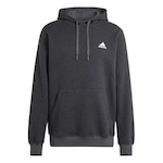 Blusão de Moletom com Capuz adidas Liso - Masculino Preto Mescla