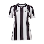 Camisa do Santos Of. 2 2022 (Atleta) Umbro - Feminina PRETO/BRANCO