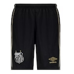 Calção do Santos Of. 2 2018 Umbro - Masculino BRANCO/PRETO