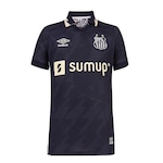 Camisa do Santos Of. 3 2021 Umbro - Infantil AZUL ESC/MARROM