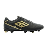 Chuteira Campo Umbro Attak Eternal - Adulto PRETO/OURO