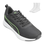 Kit Tênis Puma Flyer + Meia - Masculino PRETO/VERDE