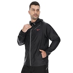 Jaqueta Corta Vento com Capuz Mizuno High - Masculina PRETO