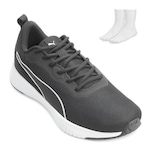 Kit Tênis Puma Flyer + Meia - Masculino PRETO/BRANCO