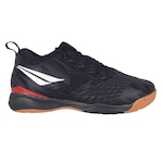 Chuteira Futsal Penalty Max 1000 Locker Ecoknit - Adulto PRETO/VERMELHO