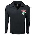 Camiseta do Fluminense 1970''''S Goleiro Manga Longa Liga Retro - Masculina PRETO