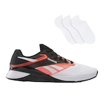 Kit Tênis Reebok Nano X4 + 3 Pares de Meias - Masculino BRANCO/PRETO