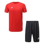 Kit Topper Camiseta + Calção Classic New - Masculino Vermelho/Preto