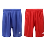 Calção Topper Classic New - 2 Unidades - Masculino AZUL/VERMELHO