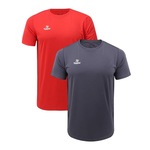 Camiseta Topper Classic New - 2 Unidades - Masculina CINZA/VERMELHO