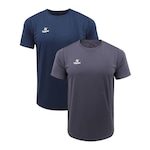 Camiseta Topper Classic New - 2 Unidades - Masculina CINZA/AZUL ESC