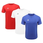 Kit de Camisetas Topper Classic New - Masculino - 3 unidades AZUL/VERMELHO