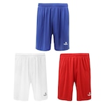 Kit de Calções Topper Classic New - Masculino - 3 unidades AZUL/VERMELHO