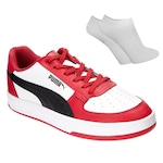 Kit Tênis Puma Caven 2.0 - Masculino + Par de Meia VERMELHO/BRANCO