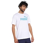 Camiseta Puma Essentials Logo - Masculina BRANCO/AZUL