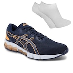 Kit Tênis Asics Gel-Quantum 180 + Par de Meias - Masculino AZUL ESC/LARANJA