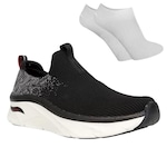 Kit Tênis Skechers Arch Fit - Masculino + Par De Meia PRETO/BRANCO