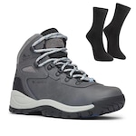 Kit Bota Impermeável Columbia Newton Ridge Plus - Feminina + Par De Meia CINZA/PRETO