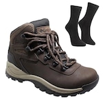 Kit Bota Impermeável Columbia Newton Ridge Plus - Feminina + Par De Meia MARROM