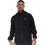 Jaqueta com Capuz Mizuno Trail - Masculina PRETO/VERMELHO