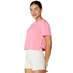 Blusa Cropped Alto Giro 2 Abertura Lateral - Feminina ROSA/BRANCO