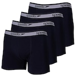 Kit de Cuecas Boxer Cotton Speedo com 4 Unidades - Adulto PRETO