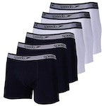 Kit de Cuecas Boxer Cotton Speedo com 6 Unidades - Adulto PRETO/BRANCO