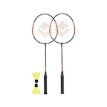 Kit Badminton Vollo 2 Raquetes + 2 Petecas PRETO/VERMELHO