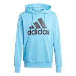 Blusão de Moletom com Capuz adidas Big Logo - Masculino AZUL/PRETO