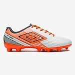 Chuteira de Campo Umbro Fire - Adulto BRANCO/LARANJA