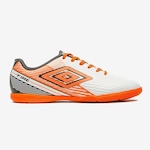 Chuteira Futsal Umbro Fire - Adulto BRANCO/LARANJA