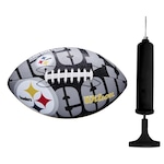 Kit Bola de Futebol Americano Wilson Nfl Pittsburgh Steelers + Bomba de Ar PRETO/AMARELO