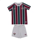 Kit Uniforme de Futebol do Fluminense Oficial 1 2022 Umbro - Infantil VERDE/BRANCO