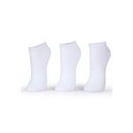 Kit Meia Puket Micro Variante Cano Baixo - 3 Pares - Unissex BRANCO