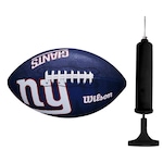 Kit Bola de Futebol Americano Wilson Nfl New York Giants + Bomba de Ar AZUL ESCURO