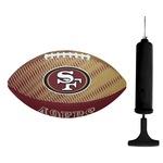 Kit Bola de Futebol Americano Wilson Nfl San Francisco 49Ers + Bomba de Ar Vermelho/Preto