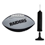 Kit Bola de Futebol Americano Wilson Nfl Las Vegas Raiders + Bomba de Ar PRETO