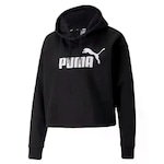 Blusão com Capuz Puma Essentials Cropped Logo Fleece - Feminino PRETO