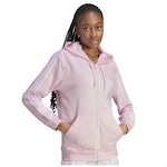 Jaqueta com Capuz adidas 3-Stripes Essentials - Feminina ROSA