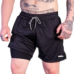 Bermuda Dagg Esportiva 2 Em 1 Shorts com Segunda Pele - Masculina PRETO