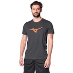 Camiseta Mizuno Basic Big Logo - Masculina CINZA/LARANJA