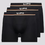 Kit Cueca Boxer Lupo Microfibra Seamless - 3 Unidades - Masculina PRETO