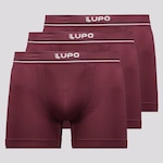 Kit Cueca Boxer Lupo Microfibra sem Costura - 3 Unidades - Masculina VERMELHO