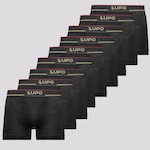 Kit Cueca Boxer Lupo Microfibra sem Costura - 9 Unidades - Masculina PRETO