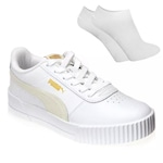 Kit Tênis Puma Carina - Feminino + Par de Meia BRANCO