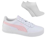 Kit Tênis Puma Carina L - Feminino + Par de Meia BRANCO