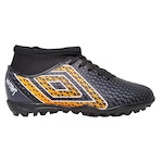 Chuteira Society Umbro Mutant Jr. - Infantil PRETO/LARANJA