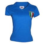 Camisa Itália 1982 Feminina - Liga Retro - Feminino AZUL