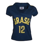 Camiseta do Brasil Vôlei 1984 Liga Retro - Feminina AZUL ESCURO